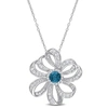 Mimi & Max 2 1/4ct Tgw London Blue And White Topaz Flower Pendant With Chain In Sterling Silver In Blue