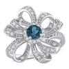 Mimi & Max 1ct Tgw London Blue Topaz And White Topaz Flower Cocktail Ring In Sterling Silver In Blue
