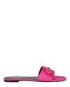 Versace La Medusa Flat Sandals In Tropical Pink