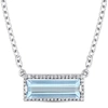 MIMI & MAX 3CT TGW BAGUETTE CUT BLUE TOPAZ AND WHITE SAPPHIRE HALO NECKLACE IN STERLING SILVER