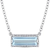 Mimi & Max 3ct Tgw Baguette Cut Blue Topaz And White Sapphire Halo Necklace In Sterling Silver In Blue