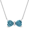 Mimi & Max 1ct Tgw London Blue Topaz And Diamond Accent Necklace In 10k White Gold In Blue