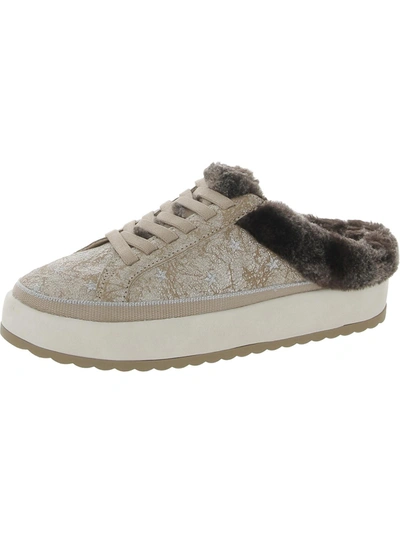 Dr. Scholl's Shoes Mellow Mule Womens Faux Fur Lined Slip On Casual And Fashion Sneakers In Grey