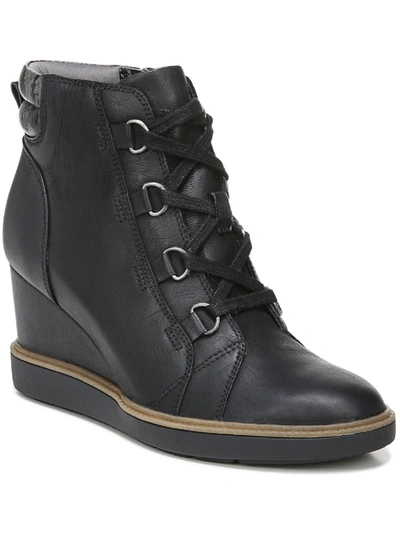 Dr. Scholl's Shoes Just For Fun Womens Leather Lace-up Ankle Boots In Black
