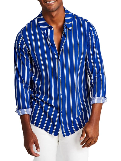 And Now This Mens Striped Collared Button-down Shirt In Blue