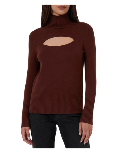French Connection Womens Cutout Turtleneck Blouse In Brown