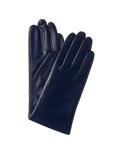 Phenix Lined Leather Gloves In Blue