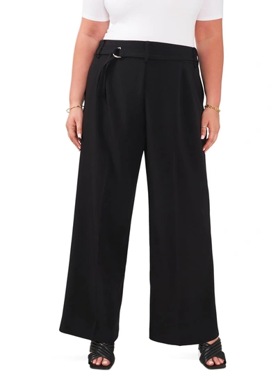 Vince Camuto Plus Womens Knit Side Zip Dress Pants In Black