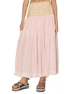 ALEMAIS WOMENS WOVEN EMBROIDERED MAXI SKIRT