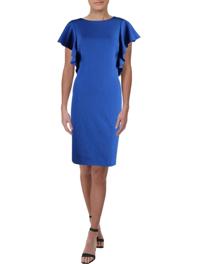 Lauren Ralph Lauren Delorisa Womens Party Daytime Cocktail Dress In Blue