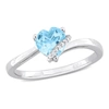 Mimi & Max 1ct Tgw Heart Shape Sky Blue Topaz And Diamond Accent Wrap Ring In Sterling Silver In Blue