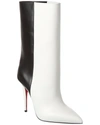 Christian Louboutin Astrilarge 100mm Two-tone Leather Ankle Boots In Black