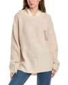 Vintage Havana Hooded Sweater In White