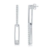 Simona Sterling Silver Asymmetric Paperclip Cz Earrings In Silver