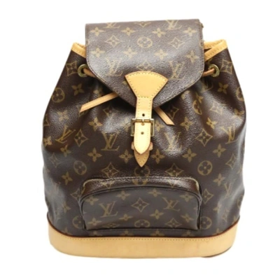 Pre-owned Louis Vuitton Montsouris Canvas Backpack Bag () In Brown