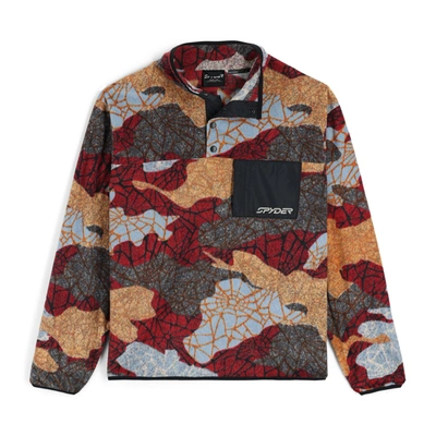 Spyder Mens Snap Lounge Pullover - Red Multi