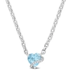 Mimi & Max 1ct Tgw Sky Blue Topaz And Diamond Accent Heart Pendant With Chain In Sterling Silver In Blue