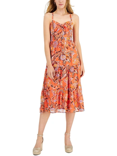 Inc Womens Tiered Midi Sundress In Multi