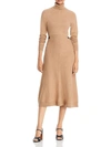 Derek Lam 10 Crosby Becky Womens Wool Midi Sweaterdress In Camel