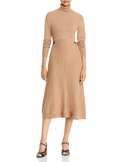 Derek Lam 10 Crosby Becky Womens Wool Midi Sweaterdress In Brown