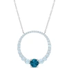 MIMI & MAX 3 7/8CT TGW SKY BLUE AND LONDON BLUE TOPAZ CIRCLE PENDANT WITH CHAIN IN STERLING SILVER