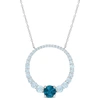 Mimi & Max 3 7/8ct Tgw Sky Blue And London Blue Topaz Circle Pendant With Chain In Sterling Silver In Blue