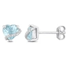 Mimi & Max 2ct Tgw Sky Blue Topaz And Diamond Accent Heart Stud Earrings In Sterling Silver In Blue