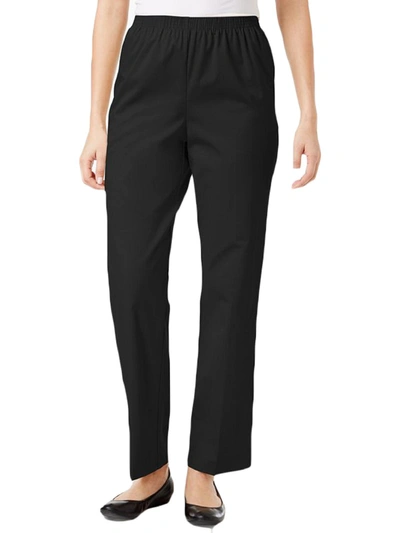 Alfred Dunner Womens Office Wear Professional Dress Pants In Black