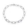 Simona Sterling Silver Or Gold Plated Over Sterling Silver Cz Paperclip Bracelet In Silver