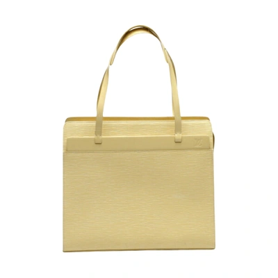 Pre-owned Louis Vuitton Croisette Leather Tote Bag () In Yellow