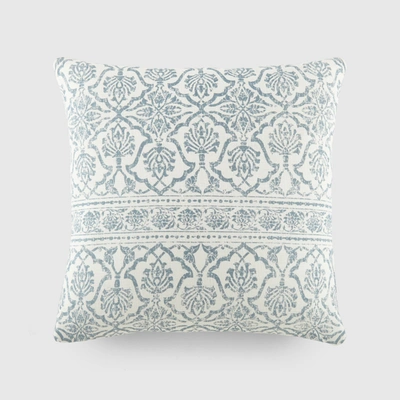 Ienjoy Home Elegant Patterns Cotton Decor Throw Pillow In Antique Floral In Blue
