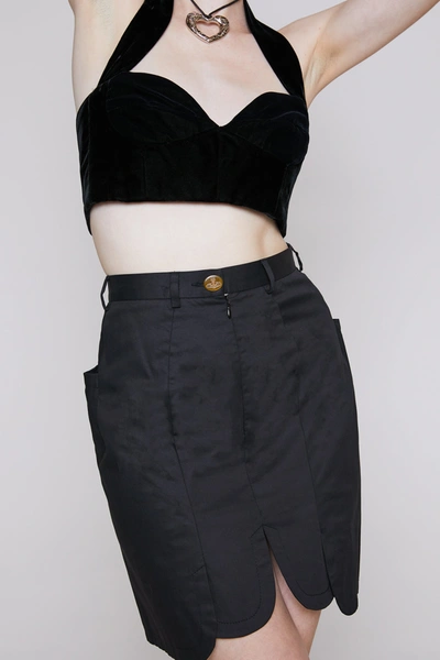 Ar23 Vivienne Westwood Black Twill Mini Skirt