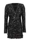 ROTATE BIRGER CHRISTENSEN SEQUIN MINI DRESS DRESSES BLACK