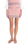 English Factory Women's Chenille Contrast Mini Skirt In Pink,grey