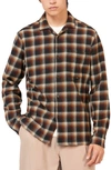 Ben Sherman Brushed Ombré Button-up Shirt In Utility Brown