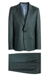 PAUL SMITH TAILORED FIT SOLID GREEN WOOL SUIT