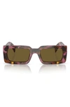 Prada Logo Acetate Rectangle Sunglasses In Dark Violet