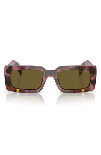 Prada Logo Acetate Rectangle Sunglasses In Dark Violet