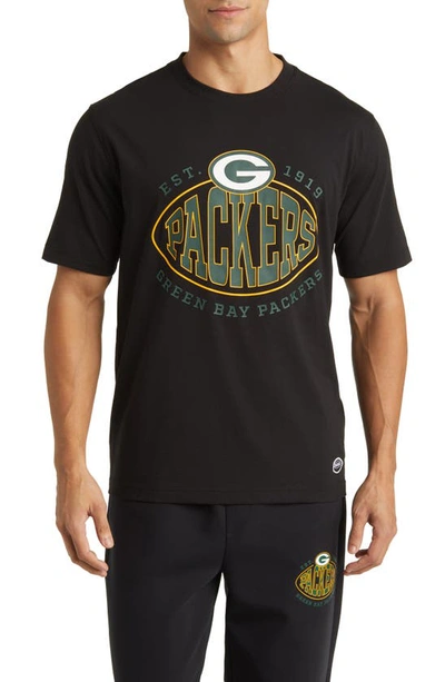 Hugo Boss Boss X Nfl Stretch Cotton Graphic T-shirt In Charcoal