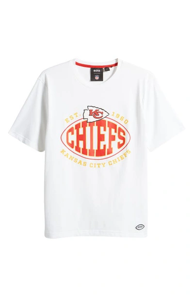 Hugo Boss Boss X Nfl Stretch Cotton Graphic T-shirt In Kansas City Chiefs White