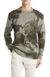 TED BAKER MERSON TEXTURED TREE PRINT CREWNECK SWEATER