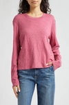 Atm Anthony Thomas Melillo Slub Jersey Long-sleeve Crop Tee In Boysenberry