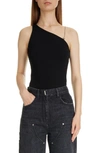 Givenchy Contrast Asymmetric Strap Top In Black