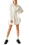 FREE PEOPLE CONSTANCE FLORAL LACE LONG SLEEVE MINI SHIRTDRESS
