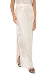 Gibsonlook Sparkle Shine Sequin Maxi Skirt In Champagne