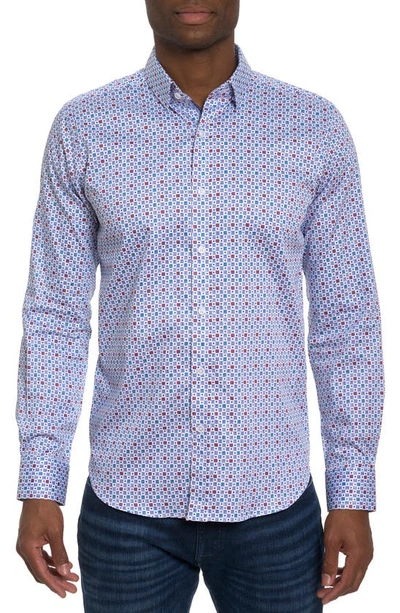 Robert Graham Favre Cotton Tailored Fit Button Down Shirt In Neutral