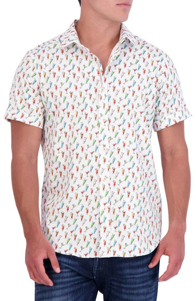 Robert Graham Cin Cin Short Sleeve Button Down Shirt In White