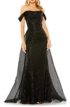 Mac Duggal Women's Sequined Off-the-shoulder Gown In Black