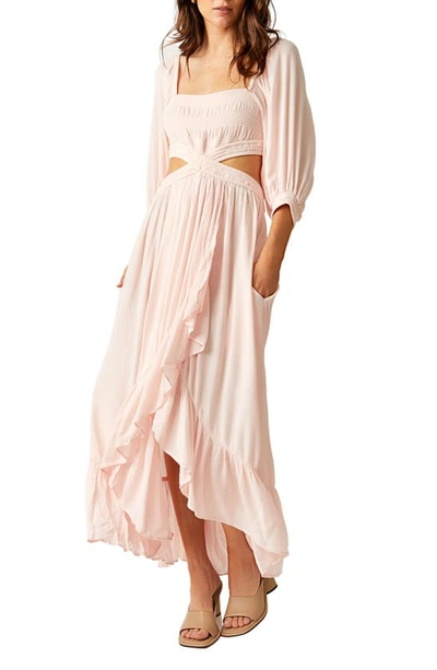 Free People Women's Cross My Heart Cut-out Maxi Dress In Rosewater