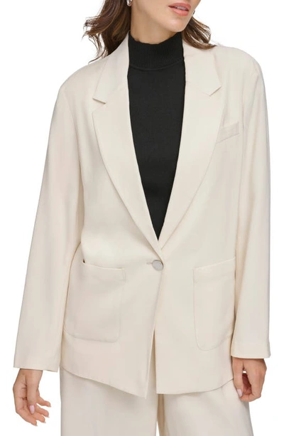 Dkny Women's Patch Pocket One-button Blazer In Light City Khaki